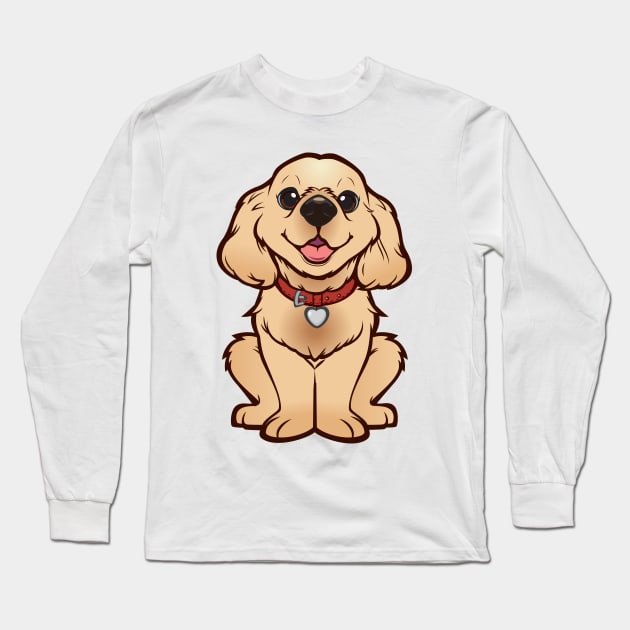 Cute and Happy Puppy Long Sleeve T-Shirt by MDCollective